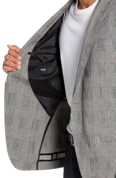Shop Hugo Boss Halwon Trim Fit Plaid Stretch Cotton Blend Sport Coat In Black