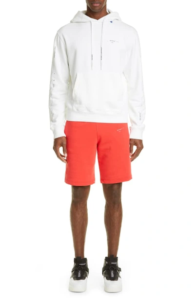 Shop Off-white Diagonal Unfinished Slim Fit Hoodie In White Silver