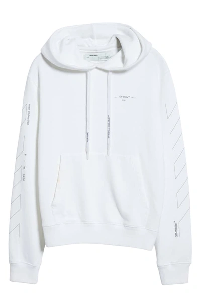 Shop Off-white Diagonal Unfinished Slim Fit Hoodie In White Silver