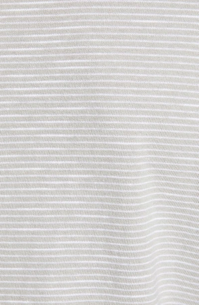 Shop Vince Slim Fit Stripe Polo In Dk Dove Grey/ Optic White