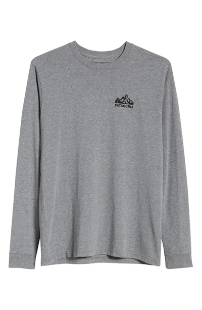 Shop Patagonia Fitz Roy Scope Long Sleeve Responsibili-tee T-shirt In Gravel Heather
