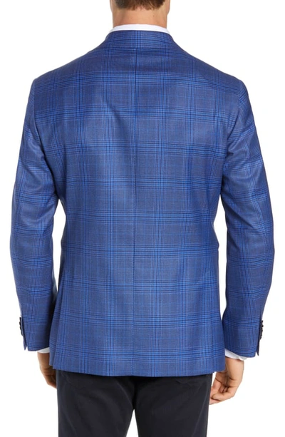 Shop Lbm 1911 Trim Fit Plaid Wool Sport Coat In Turquoise/ Aqua