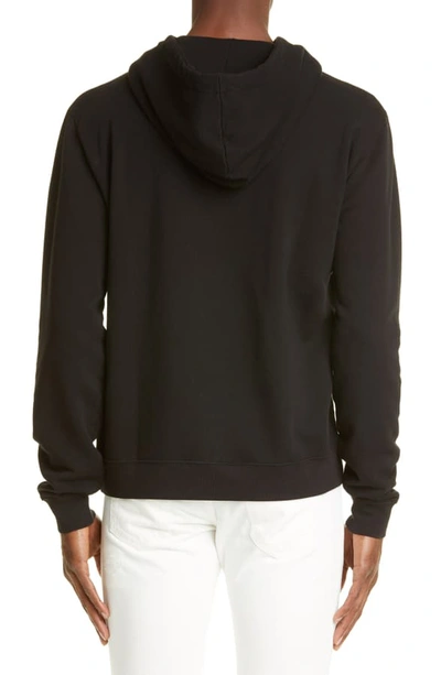 Shop Saint Laurent Star Logo Hooded Sweatshirt In Black