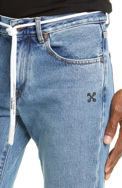 Shop Off-white Slim Fit Jeans In Blue Black