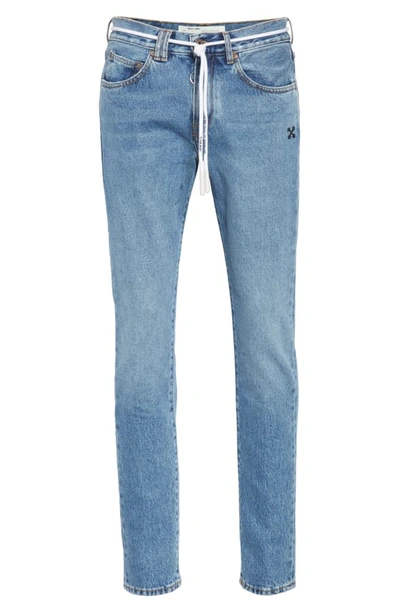 Shop Off-white Slim Fit Jeans In Blue Black