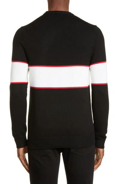 Shop Givenchy Logo Stripe Wool Sweater In Black