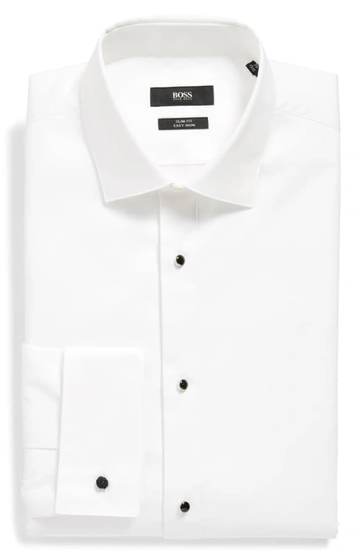 Shop Hugo Boss Jant Slim Fit Tuxedo Shirt In White