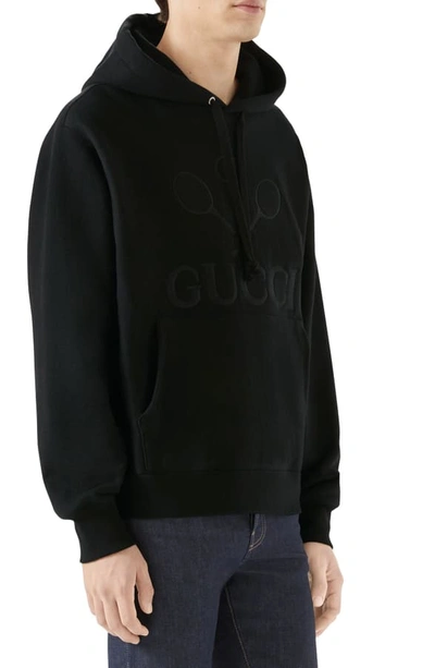 Shop Gucci The Face Cotton Hoodie In Black