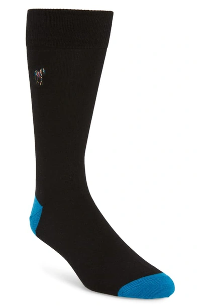 Shop Paul Smith Zebra Socks In Black/ Blue