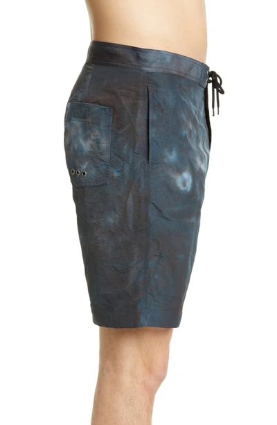 Shop John Elliott Solar Board Shorts In Teal Tie Dye