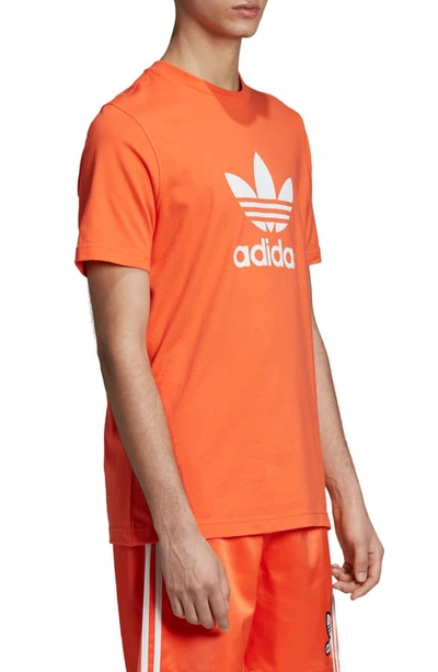 Shop Adidas Originals Trefoil Graphic T-shirt In True Orange