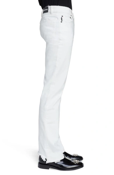 Shop Balenciaga Skinny Fit Five-pocket Pants In Stonewash White