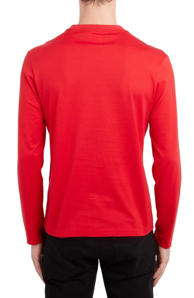Shop Versace Logo Long Sleeve T-shirt In Red
