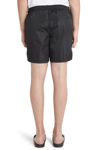 Shop Moncler Nylon Swim Trunks In Black