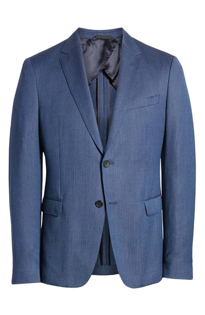Shop Hugo Boss Nobis Trim Fit Solid Wool Blazer In Bright Blue