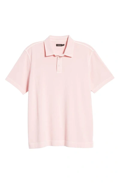 Shop Z Zegna Extra Slim Fit Garment Washed Polo In Pink