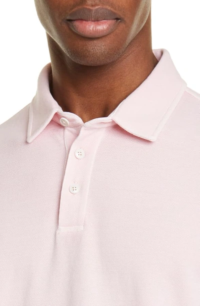 Shop Z Zegna Extra Slim Fit Garment Washed Polo In Pink