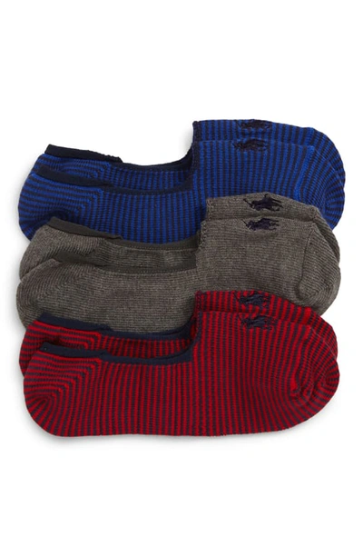 Shop Polo Ralph Lauren High Gauge 3-pack Liner Socks In Red Multi