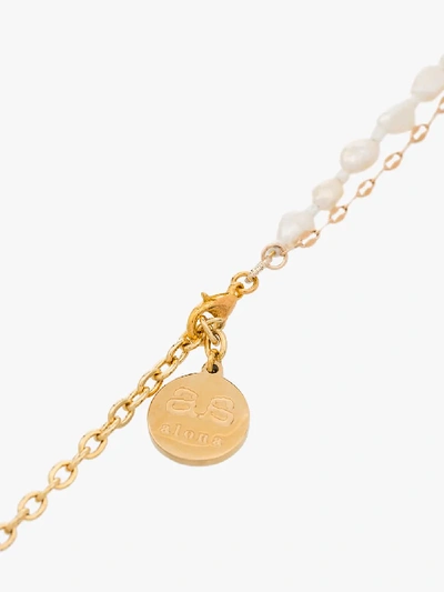 Shop By Alona Gold Tone Double Chain Pearl Necklace In White
