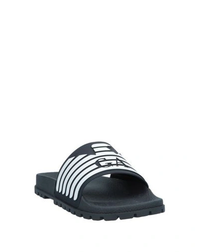 Shop Emporio Armani Man Sandals Midnight Blue Size 6 Rubber