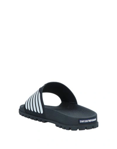 Shop Emporio Armani Man Sandals Midnight Blue Size 6 Rubber
