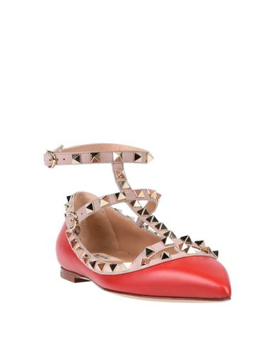 Shop Valentino Ballet Flats In Red