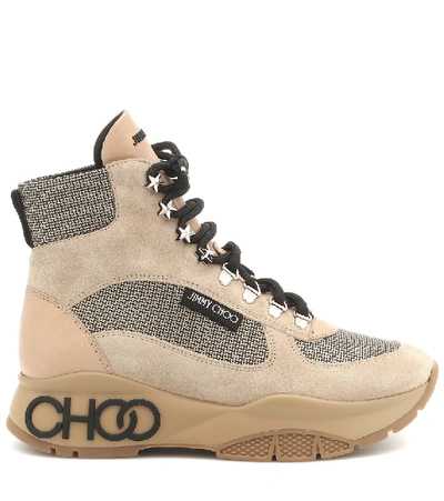 Shop Jimmy Choo Inca/f Suede Ankle Boots In Beige