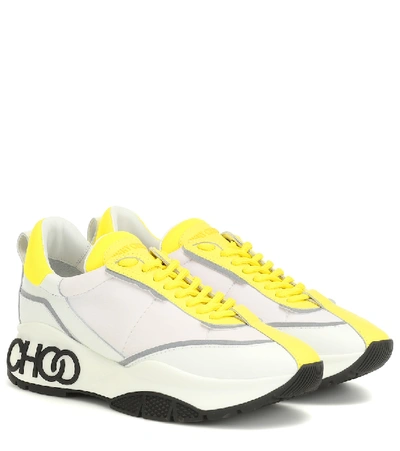 Shop Jimmy Choo Raine Neoprene Sneakers In White