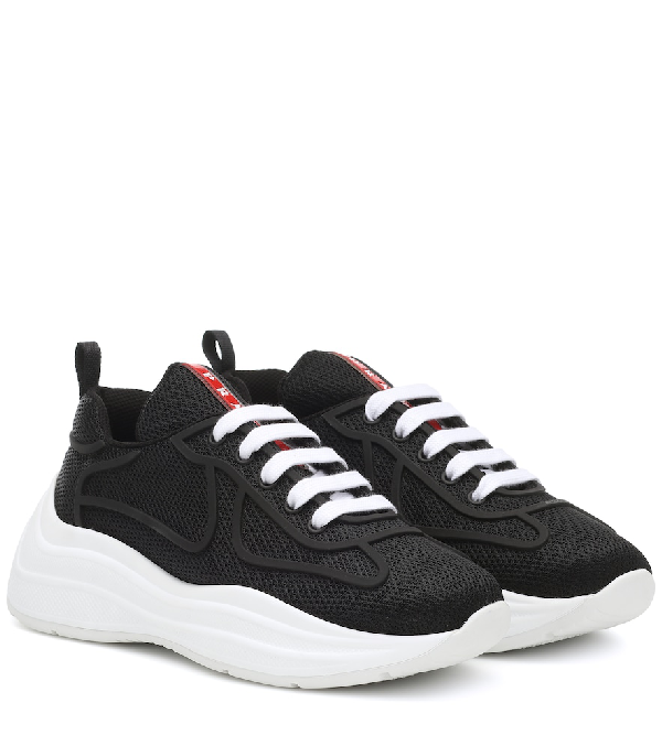 Prada America's Cup Sneakers In Black 