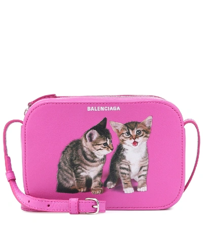 Shop Balenciaga Everyday Xs Leather Crossbody Bag In Pink