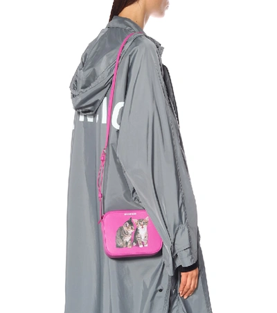Shop Balenciaga Everyday Xs Leather Crossbody Bag In Pink
