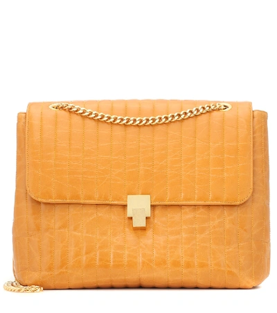 Shop Victoria Beckham Quinton Chain Leather Shoulder Bag In Orange