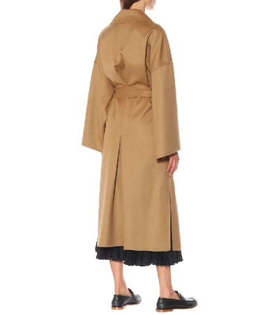 Shop Loewe Cashmere And Wool Oversized Coat In Brown