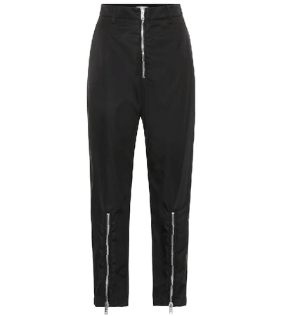 Shop Prada High-rise Straight Zip-front Pants In Black