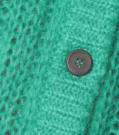 Shop Prada Mohair-blend Cardigan In Green