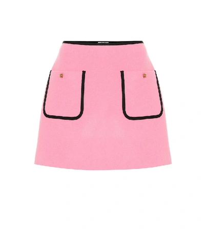 Shop Miu Miu Wool Miniskirt In Pink