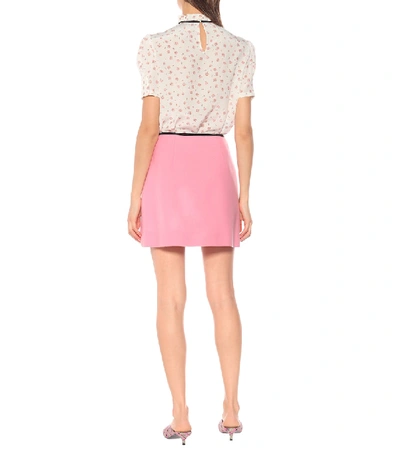 Shop Miu Miu Wool Miniskirt In Pink