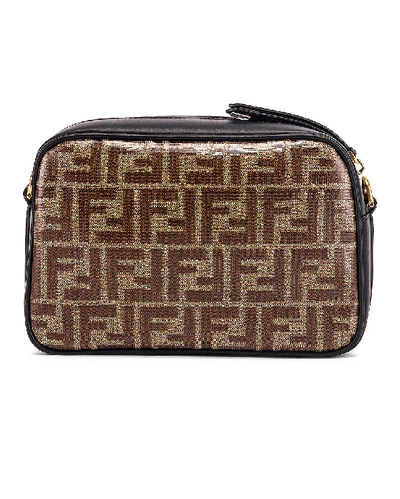 Shop Fendi Tess Camera Crossbody Bag In Black In Black & Brown