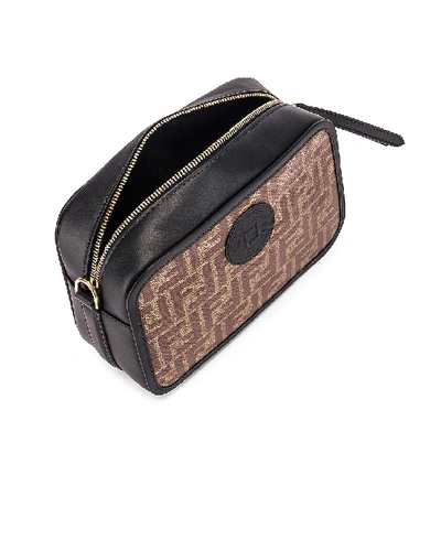 Shop Fendi Tess Camera Crossbody Bag In Black In Black & Brown