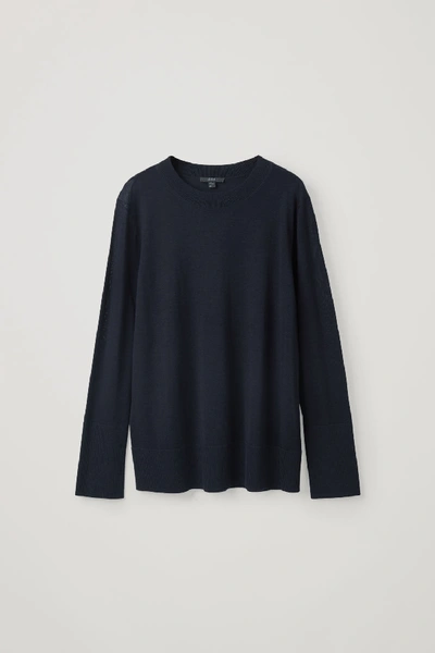 Shop Cos Crew-neck Merino Jumper In Blue