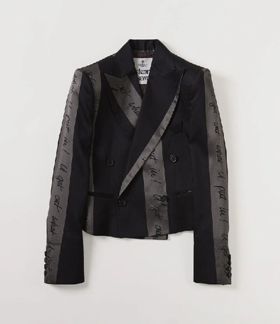 Shop Vivienne Westwood Double Breasted Jacket In Black/blue