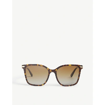 Shop Bvlgari Bv8222 Square-frame Sunglasses In Brown