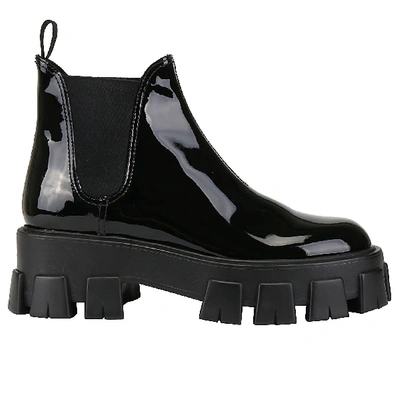 Shop Prada Platform Chelsea Boots In Black