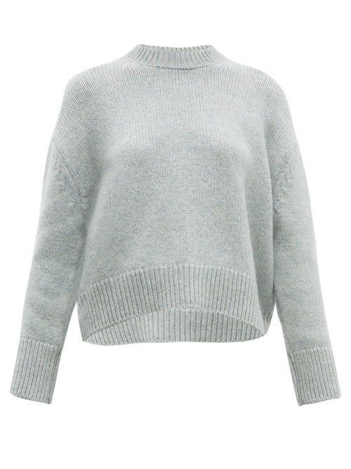 Brock Collection Cropped Round Neck Cashmere Sweater In Grey | ModeSens
