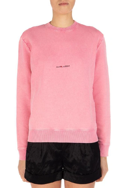 Shop Saint Laurent Logo Sweatshirt In Pink