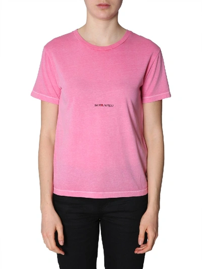 Shop Saint Laurent Logo T In Pink