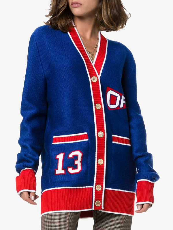 flag cardigan off white