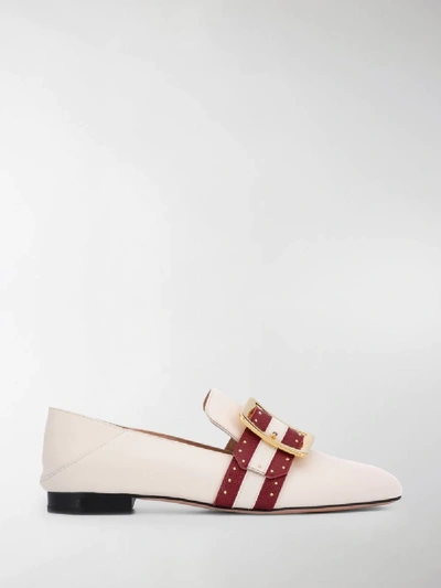 Shop Bally Janelle Buckle Loafers In White