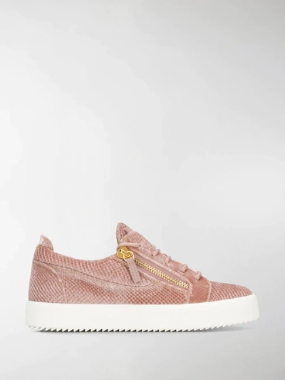 Shop Giuseppe Zanotti Zip Detail Sneakers In Pink