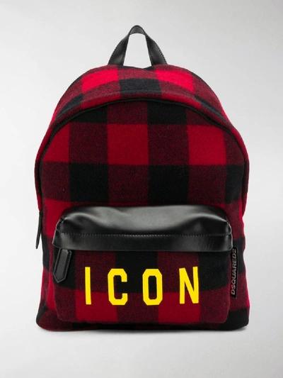 Shop Dsquared2 Plaid Icon Backpack In Black